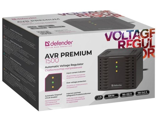 Стабилизатор напряжения Defender AVR Premium 1500